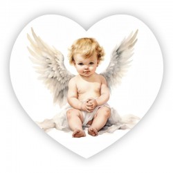 Serce z aniołem - magnes wzór 1
