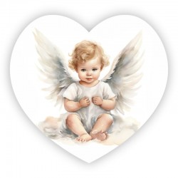 Serce z aniołem - magnes wzór 5
