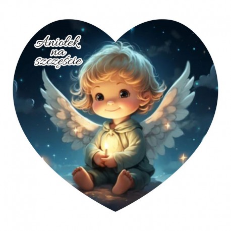 Serce z aniołem - magnes wzór 15