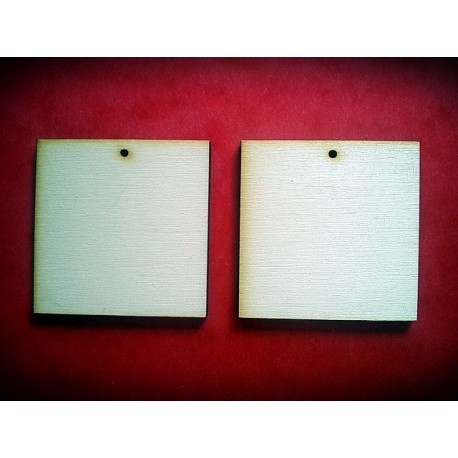 Drewniane kolczyki kwadratowe - 50 mm