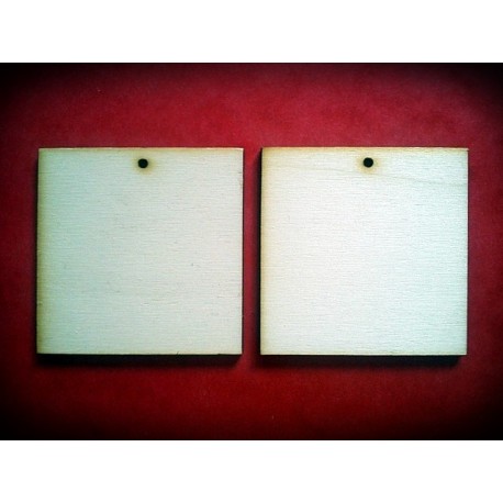 Drewniane kolczyki kwadratowe - 60 mm
