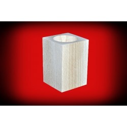 Drewniany świecznik kwadratowy gruby 8 cm